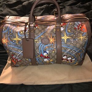 Gucci Brown and Multicolor Patterned Duffel Bag